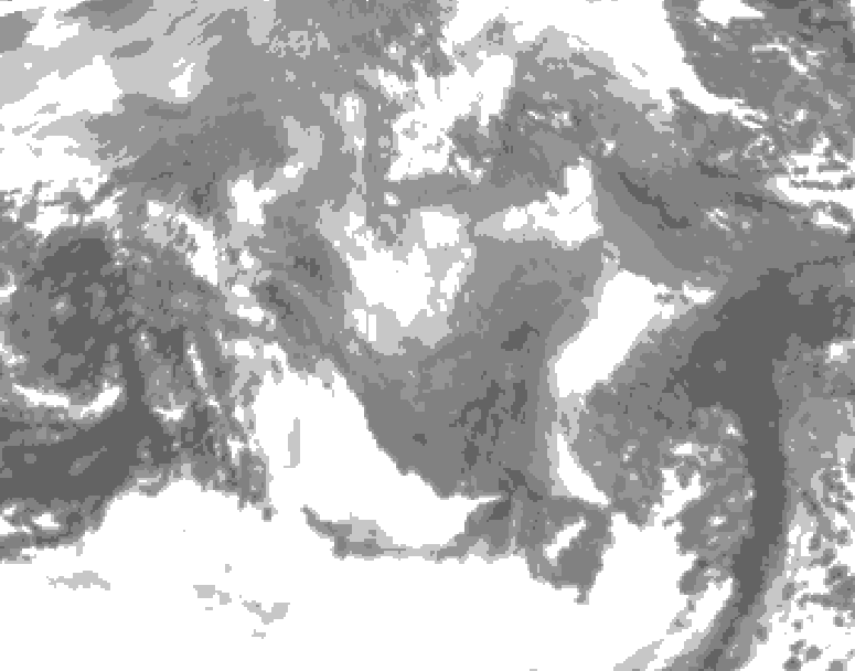 GDPS total cloud 066 hour forecast chart for Canada based on 2026/01/09 1200Z data