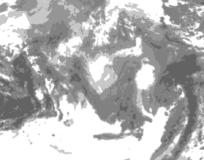 GDPS total cloud 072 hour forecast chart for Canada based on 2026/01/09 1200Z data