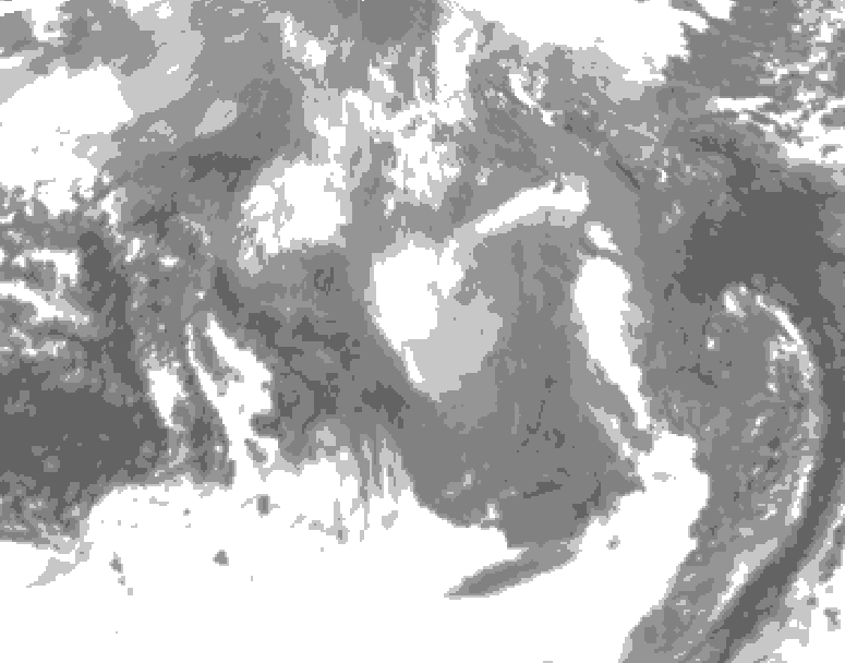 GDPS total cloud 078 hour forecast chart for Canada based on 2026/01/09 1200Z data