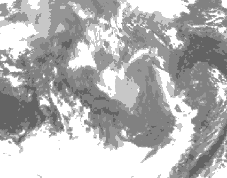 GDPS total cloud 084 hour forecast chart for Canada based on 2026/01/09 1200Z data
