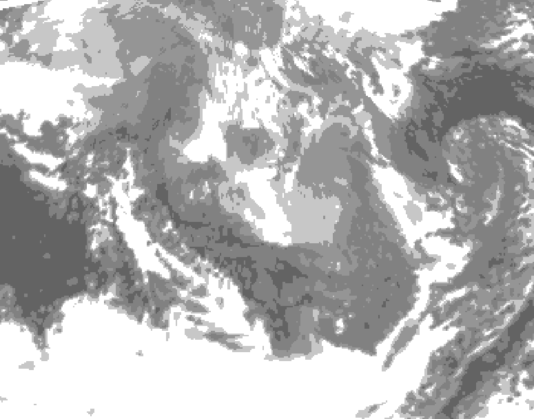 GDPS total cloud 090 hour forecast chart for Canada based on 2026/01/09 1200Z data