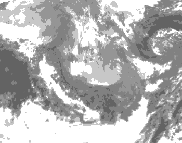 GDPS total cloud 096 hour forecast chart for Canada based on 2026/01/09 1200Z data