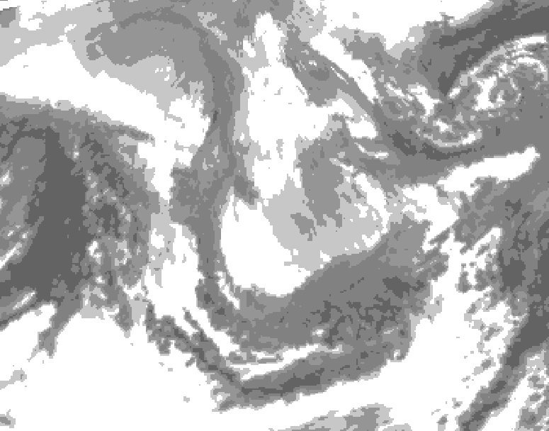 GDPS total cloud 108 hour forecast chart for Canada based on 2026/01/09 1200Z data