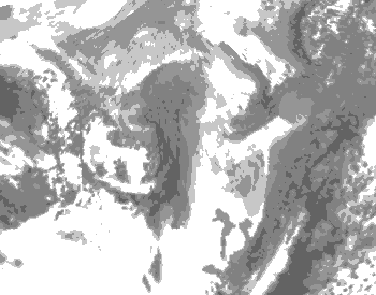 GDPS total cloud 138 hour forecast chart for Canada based on 2026/01/09 1200Z data