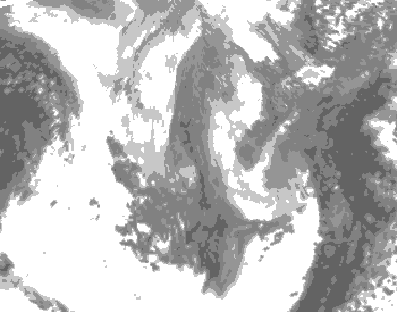 GDPS total cloud 156 hour forecast chart for Canada based on 2026/01/09 1200Z data