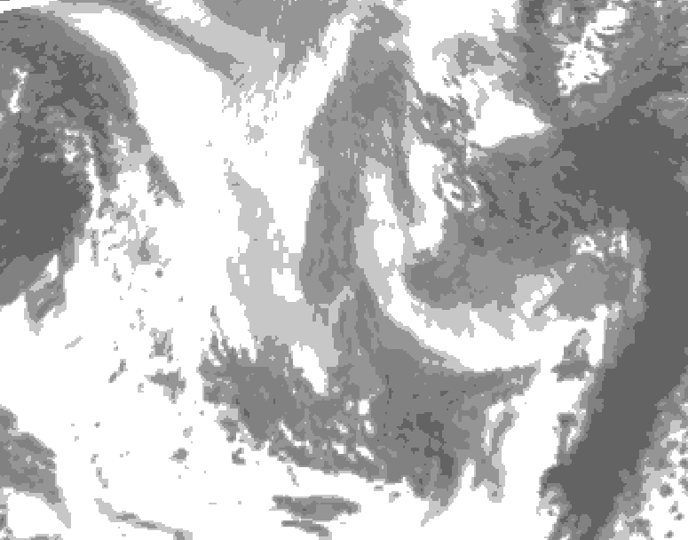 GDPS total cloud 168 hour forecast chart for Canada based on 2026/01/09 1200Z data