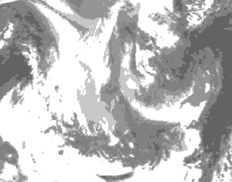 GDPS total cloud 174 hour forecast chart for Canada based on 2026/01/09 1200Z data