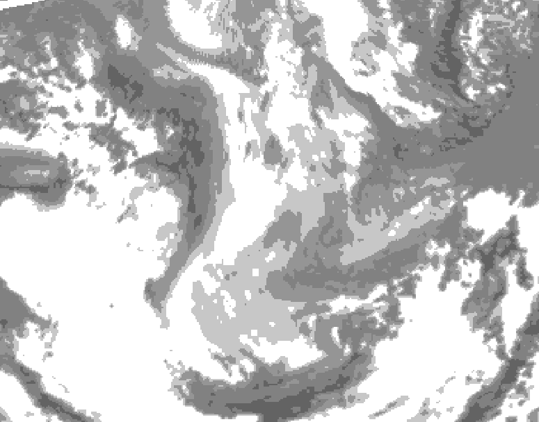 GDPS total cloud 204 hour forecast chart for Canada based on 2026/01/09 1200Z data