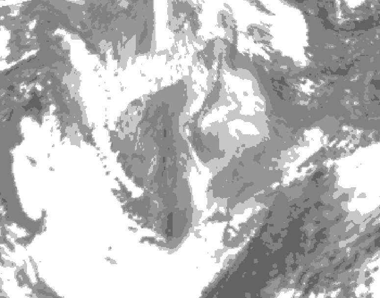 GDPS total cloud 228 hour forecast chart for Canada based on 2026/01/09 1200Z data