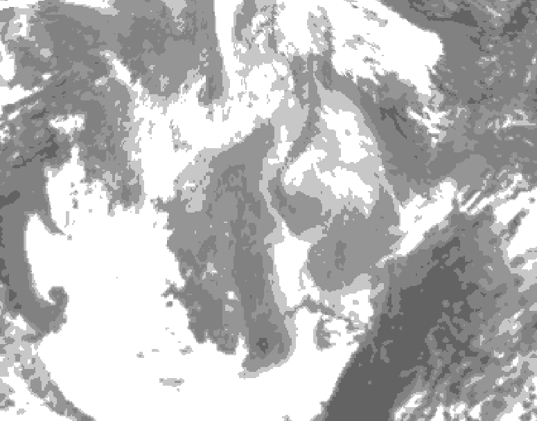 GDPS total cloud 234 hour forecast chart for Canada based on 2026/01/09 1200Z data