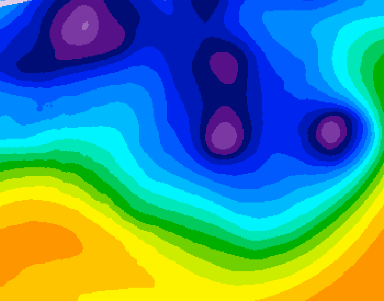 GDPS 500 millibar geopotential height 072 hour forecast chart for Canada based on 2026/01/10 0000Z data
