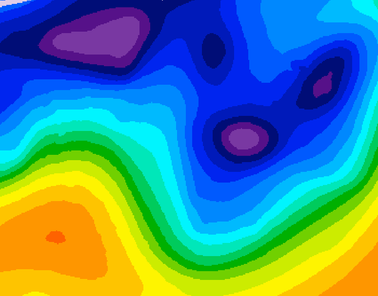 GDPS 500 millibar geopotential height 096 hour forecast chart for Canada based on 2026/01/10 0000Z data