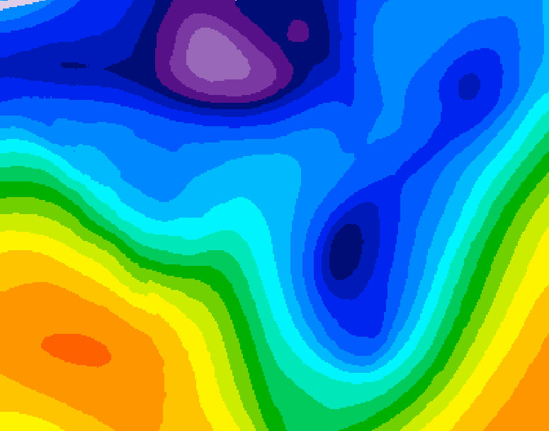 GDPS 500 millibar geopotential height 120 hour forecast chart for Canada based on 2026/01/10 0000Z data