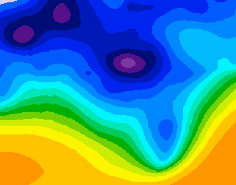 GDPS 500 millibar geopotential height 030 hour forecast chart for Canada based on 2026/01/10 1200Z data