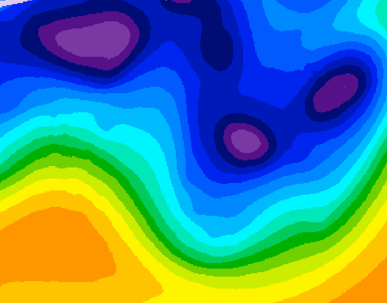 GDPS 500 millibar geopotential height 078 hour forecast chart for Canada based on 2026/01/10 1200Z data