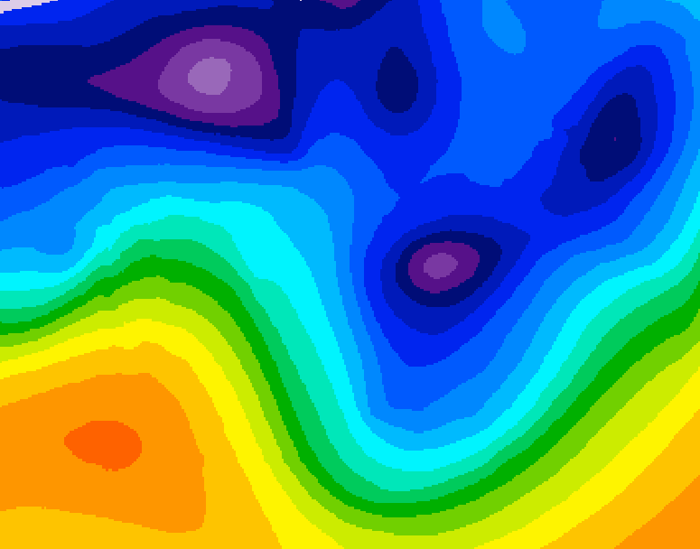 GDPS 500 millibar geopotential height 090 hour forecast chart for Canada based on 2026/01/10 1200Z data