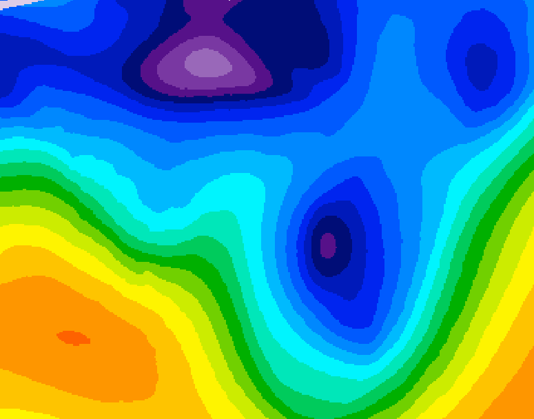 GDPS 500 millibar geopotential height 108 hour forecast chart for Canada based on 2026/01/10 1200Z data