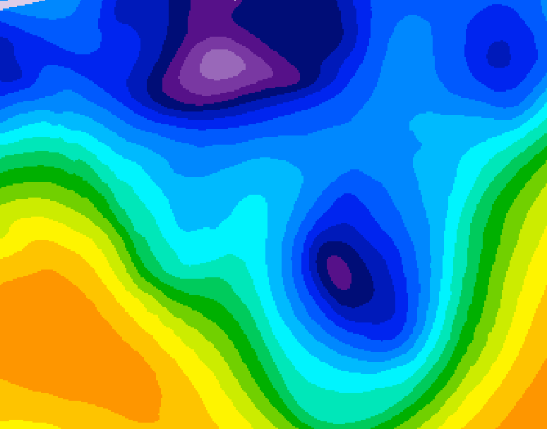 GDPS 500 millibar geopotential height 114 hour forecast chart for Canada based on 2026/01/10 1200Z data