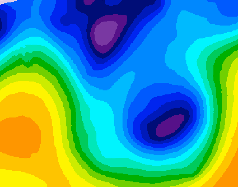GDPS 500 millibar geopotential height 132 hour forecast chart for Canada based on 2026/01/10 1200Z data