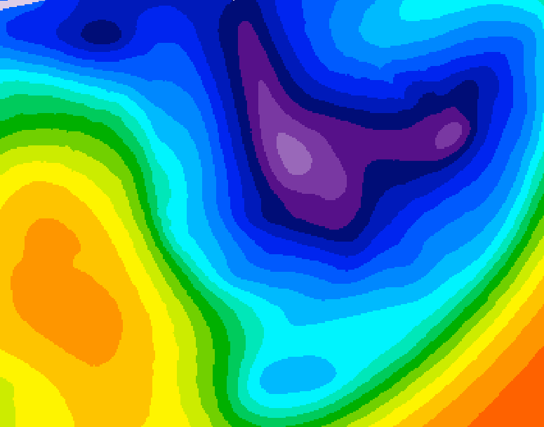 GDPS 500 millibar geopotential height 180 hour forecast chart for Canada based on 2026/01/10 1200Z data