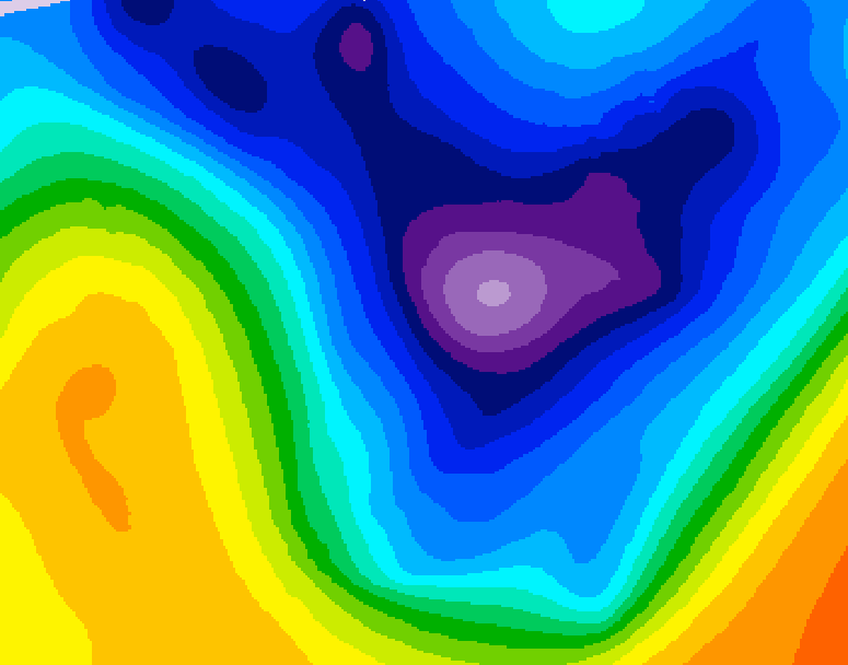GDPS 500 millibar geopotential height 198 hour forecast chart for Canada based on 2026/01/10 1200Z data