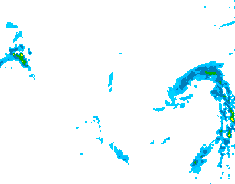 GDPS precipitation 132 hour forecast chart for Canada based on 2026/01/10 1200Z data