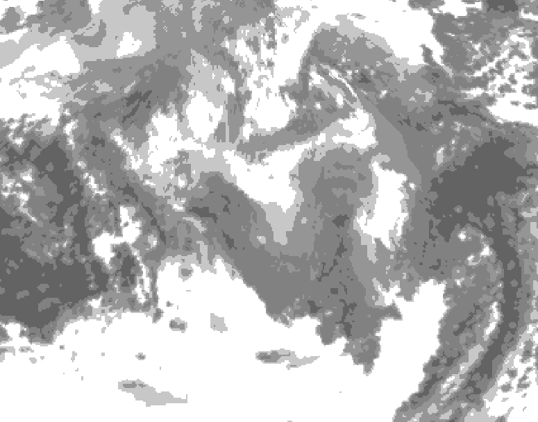 GDPS total cloud 060 hour forecast chart for Canada based on 2026/01/10 0000Z data