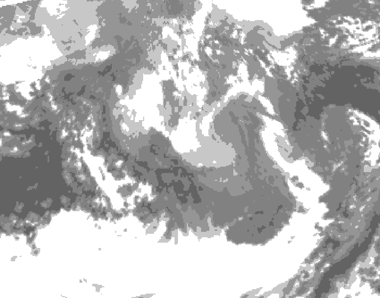 GDPS total cloud 072 hour forecast chart for Canada based on 2026/01/10 0000Z data