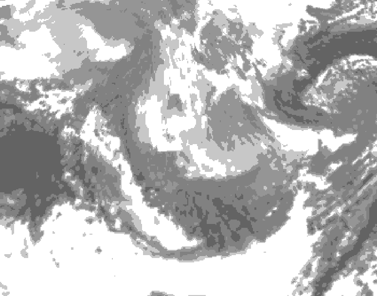 GDPS total cloud 084 hour forecast chart for Canada based on 2026/01/10 0000Z data