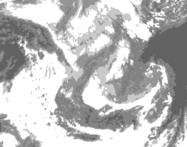 GDPS total cloud 156 hour forecast chart for Canada based on 2026/01/10 0000Z data