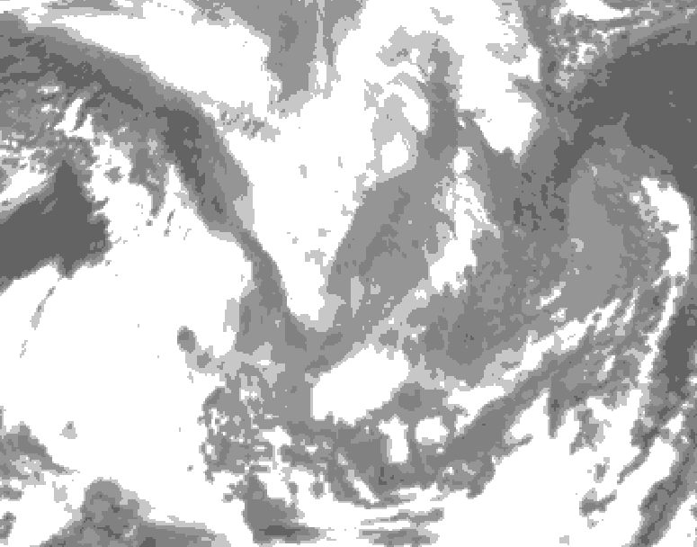 GDPS total cloud 168 hour forecast chart for Canada based on 2026/01/10 0000Z data