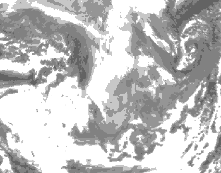 GDPS total cloud 186 hour forecast chart for Canada based on 2026/01/10 0000Z data