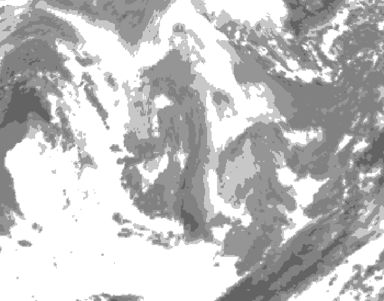 GDPS total cloud 210 hour forecast chart for Canada based on 2026/01/10 0000Z data