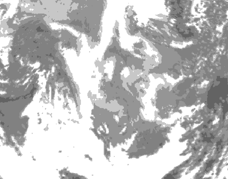 GDPS total cloud 234 hour forecast chart for Canada based on 2026/01/10 0000Z data