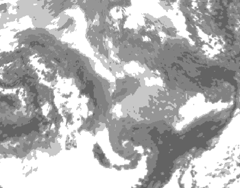 GDPS total cloud 012 hour forecast chart for Canada based on 2026/01/10 1200Z data