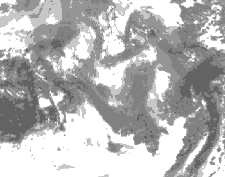 GDPS total cloud 048 hour forecast chart for Canada based on 2026/01/10 1200Z data