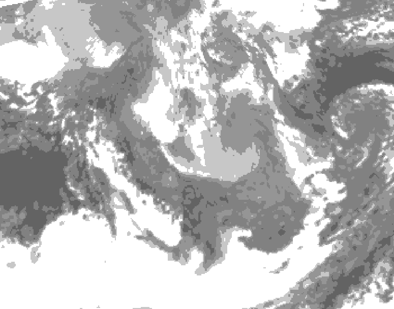GDPS total cloud 066 hour forecast chart for Canada based on 2026/01/10 1200Z data
