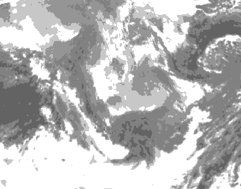 GDPS total cloud 072 hour forecast chart for Canada based on 2026/01/10 1200Z data