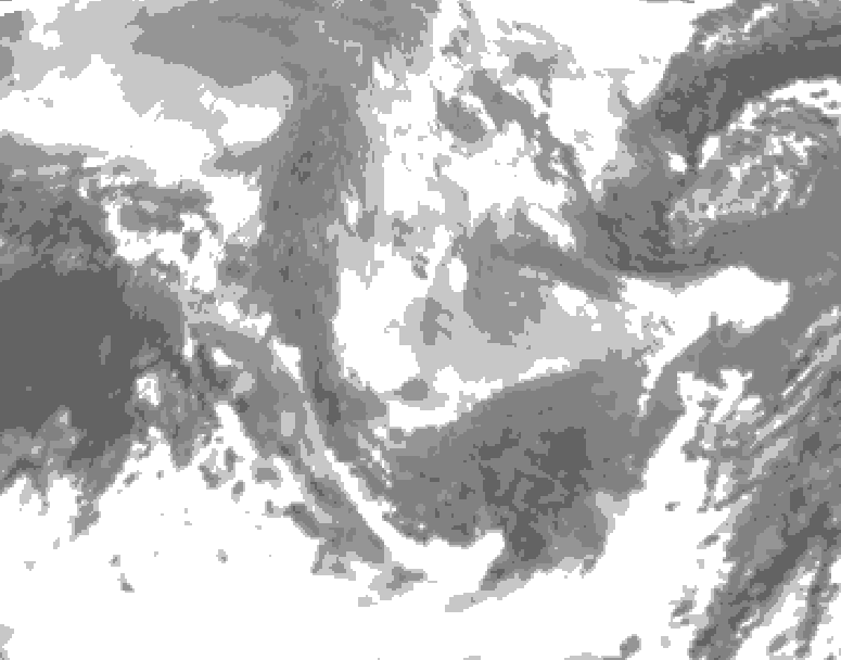 GDPS total cloud 078 hour forecast chart for Canada based on 2026/01/10 1200Z data