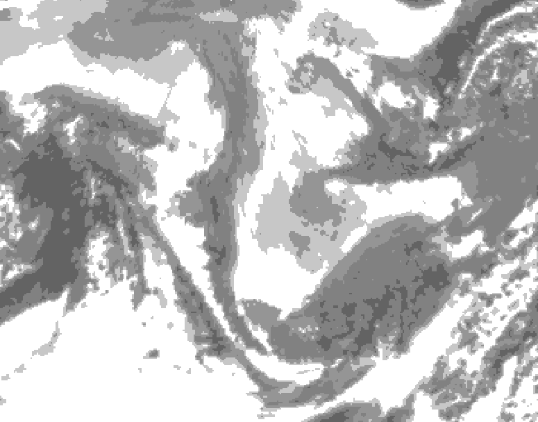 GDPS total cloud 090 hour forecast chart for Canada based on 2026/01/10 1200Z data