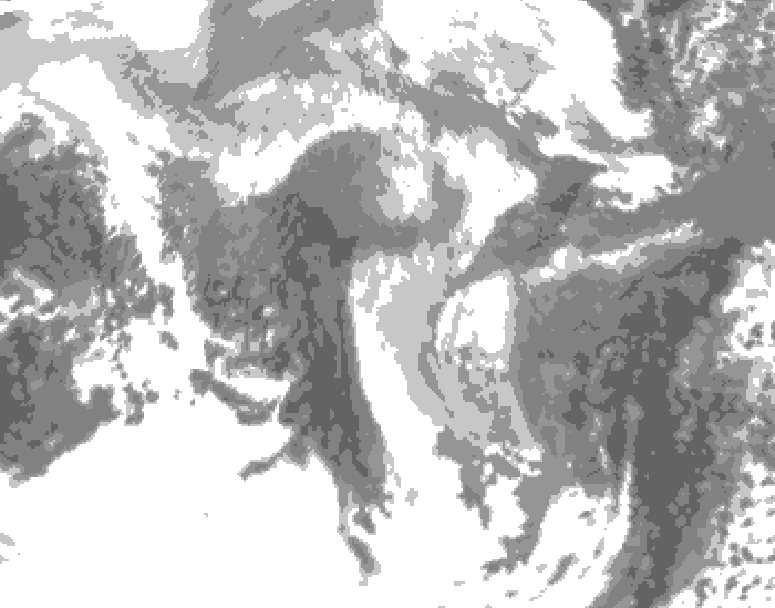 GDPS total cloud 114 hour forecast chart for Canada based on 2026/01/10 1200Z data