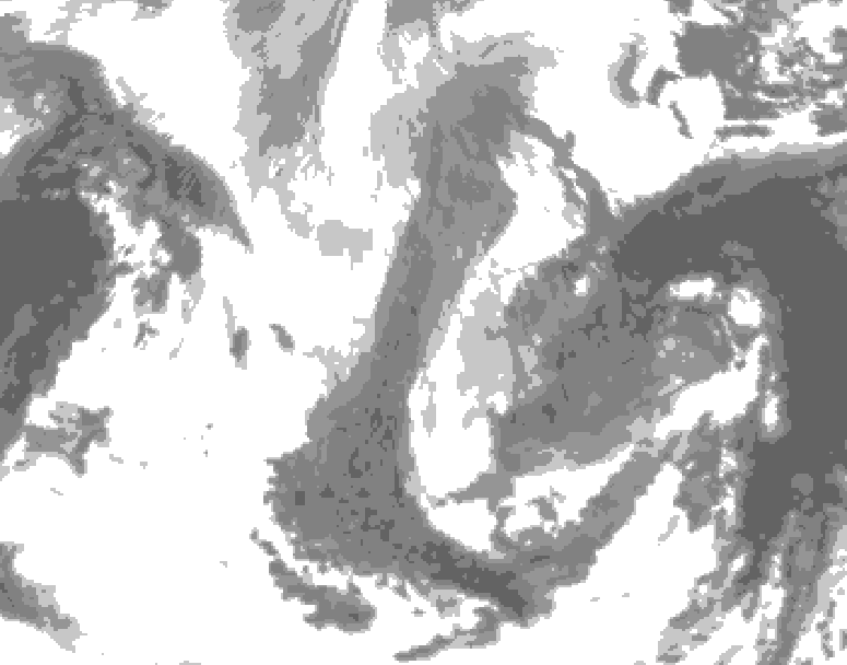 GDPS total cloud 138 hour forecast chart for Canada based on 2026/01/10 1200Z data
