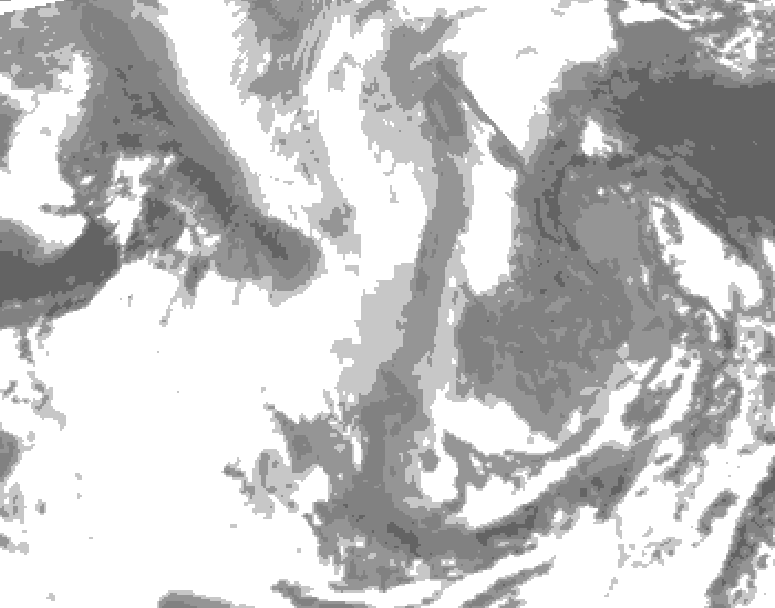 GDPS total cloud 156 hour forecast chart for Canada based on 2026/01/10 1200Z data