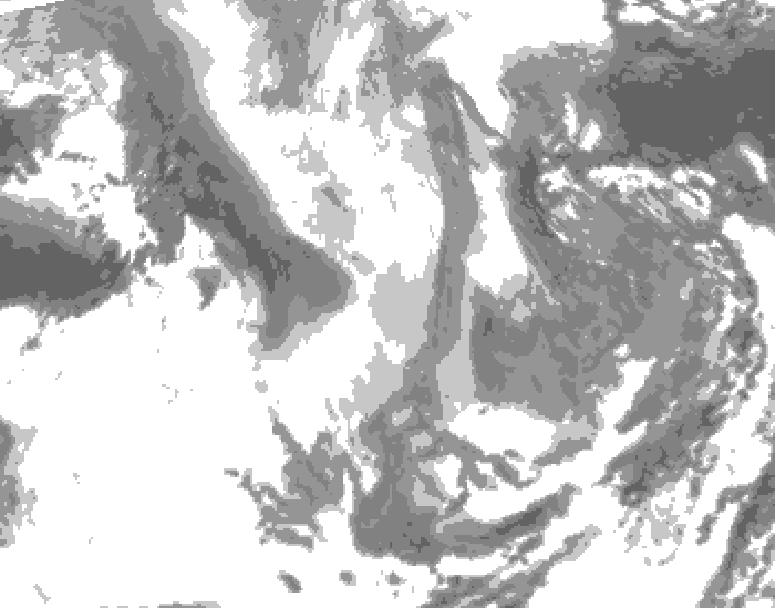 GDPS total cloud 162 hour forecast chart for Canada based on 2026/01/10 1200Z data