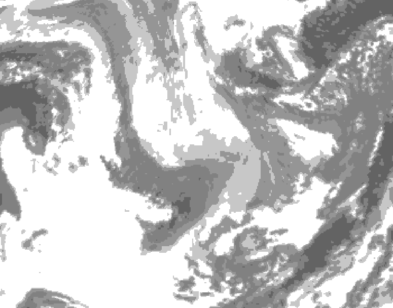 GDPS total cloud 180 hour forecast chart for Canada based on 2026/01/10 1200Z data
