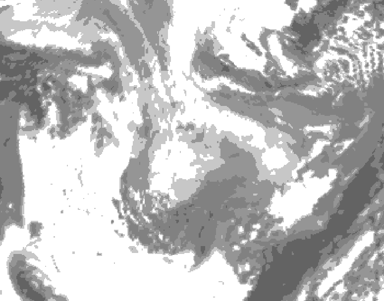 GDPS total cloud 192 hour forecast chart for Canada based on 2026/01/10 1200Z data