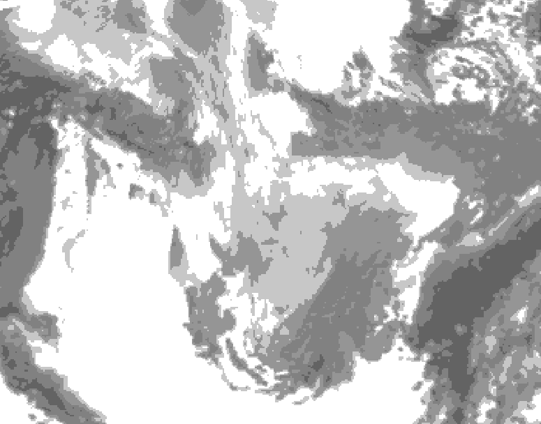 GDPS total cloud 204 hour forecast chart for Canada based on 2026/01/10 1200Z data