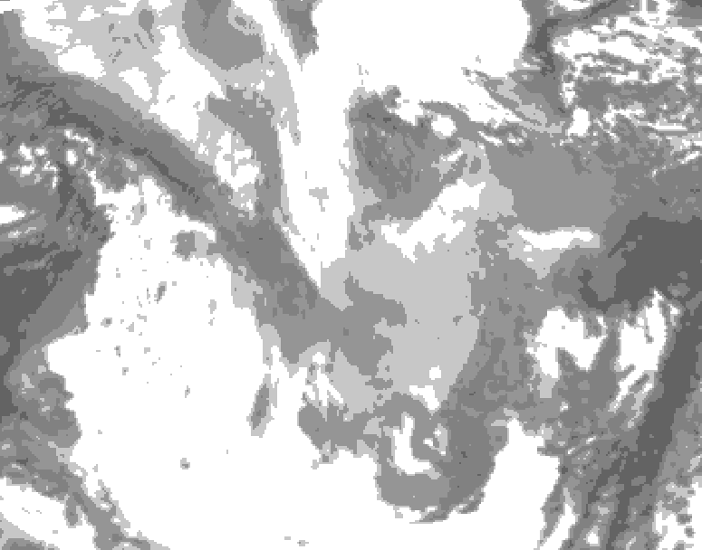 GDPS total cloud 216 hour forecast chart for Canada based on 2026/01/10 1200Z data
