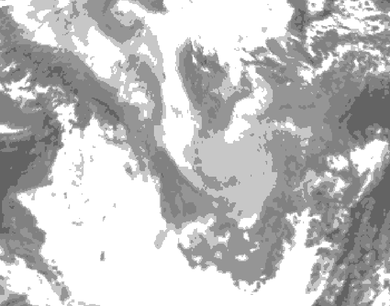 GDPS total cloud 222 hour forecast chart for Canada based on 2026/01/10 1200Z data