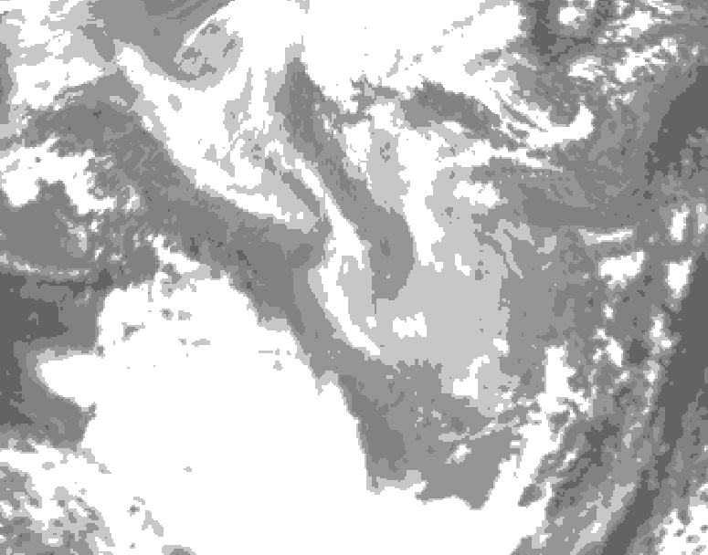 GDPS total cloud 234 hour forecast chart for Canada based on 2026/01/10 1200Z data